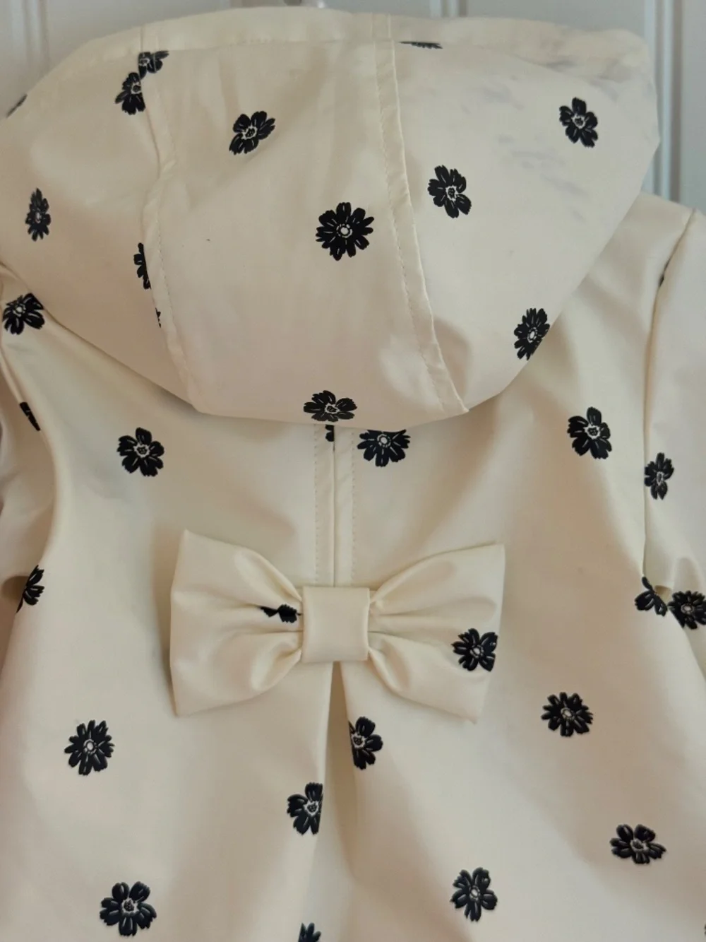 Little Me Cream & Black Floral 24 Months Raincoat